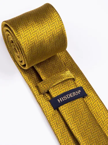 Miniatura 124 de HISDERN Conjunto de corbata a cuadros a cuadros pañuelo tejido clásico formal para hombre corbata y bolsillo cuadrado