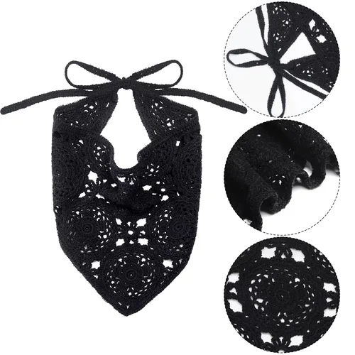 Miniatura 2 de hoyuwak 2 bandanas de ganchillo para el cabello, diademas para la cabeza para mujeres y niñas, accesorios para el cabello de fresa floral