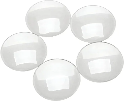 Miniatura 5 de Azulejos de cúpula de cabujones de cristal, 5 unidades de 1.378 in, grosor de 0.295 in, juego de cabujones de cúpula redonda transparente con parte