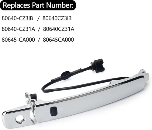 Miniatura 2 de Manija de puerta exterior cromada delantera izquierda lado del conductor, con sensor y sistema de entrada inteligente sin llave compatible