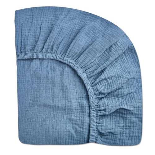 Sábanas para minicuna para bebé, ajustables para colchón Pack N Play y minicunas de 24" x 38", sábana de colchón para minicuna de muselina de Azul