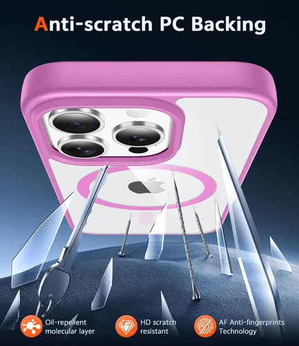 Miniatura 671 de FNTCASE Funda para iPhone 13 Pro-Max: Fundas magnéticas transparentes compatibles con Magsafe Slim anti amarillamiento protección contra caídas