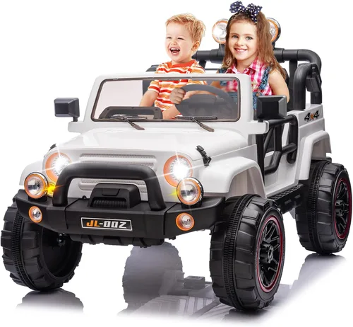 Miniatura 11 de Funda para camión y automóvil de 2 plazas, automóvil eléctrico para niños de 12 V con control remoto parental, música, Bluetooth, reproductor de Rojo