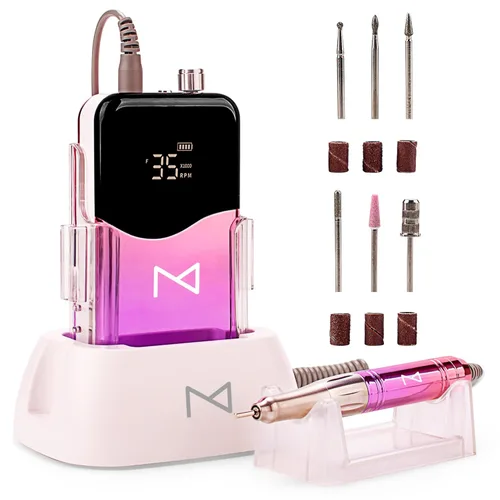 Miniatura 9 de M Mase - Taladro Profesional de Uñas - Lima de Uñas 2 en 1 Sin Núcleo - Eléctrico, Inalámbrico, 35000 RPM, Pantalla HD - Taladro Eléctrico de Uñas