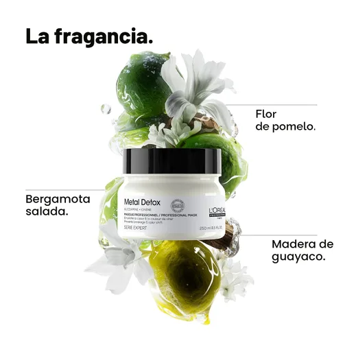 Miniatura 7 de L’Oréal Professionnel Máscara Capilar Metal Detox - Acondicionador Profundo y Tratamiento Libre de Sulfatos para Cabello Seco o Dañado y Todos