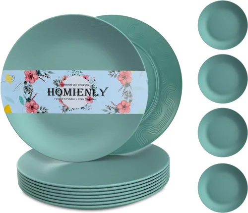 Miniatura 10 de Homiely Juego de 8 Platos para Cena - Paja de Trigo, Apto para Microondas y Lavavajillas, Irrompible, Platos para Niños