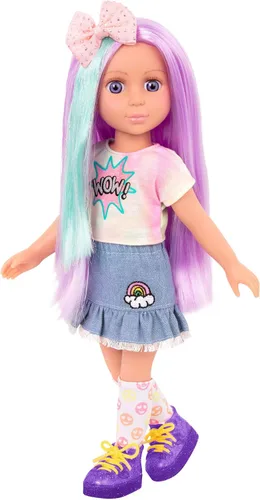Miniatura 3 de Glitter Girls Muñeca de moda de 14 pulgadas - Ojos azules y cabello azul - Lazo, clips y atuendo colorido - Más de 3 años - Luma