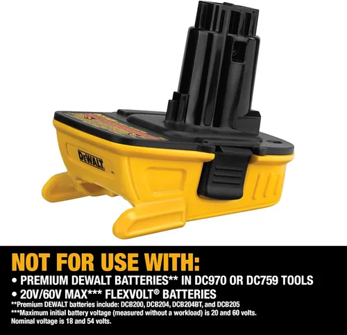Miniatura 5 de Juego de adaptador de batería DeWALT, DCA2203C, de 20 voltios, para herramientas de 18 voltios, sierra sable