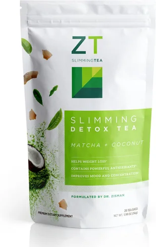 Dr. Zisman ZT Slimming - Mezcla de desintoxicación Matcha-Coco, té para controlar el peso con efectos antioxidantes, mejora el estado de ánimo y