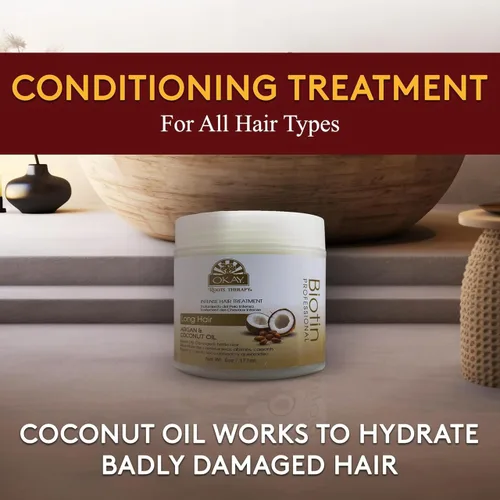 Miniatura 6 de Okay Roots Therapy Biotina Argán Coco Tratamiento Intenso Profesional para el cabello, 6 onzas