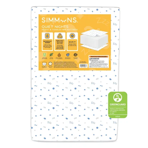 Miniatura 12 de Simmons - Colchón transpirable para cuna y colchón infantil con funda extraíble y lavable a máquina, GREENGUARD Gold - Impermeable - Núcleo de fibra