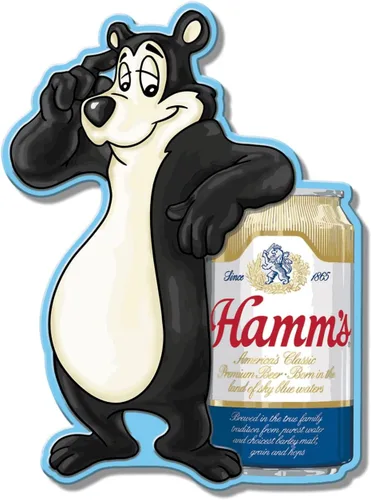 Desperate Enterprises Hamm's Bear Can - Letrero troquelado de aluminio en relieve, decoración nostálgica de pared de metal vintage, fabricado en