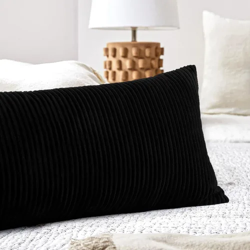 Miniatura 124 de Artscope Fundas de Almohada de Pana a Rayas Acogedoras Súper Suaves Decorativas Cuadradas Fundas de Cojín para Sofá Sillón Dormitorio Decoración