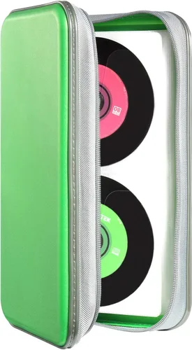 Miniatura 19 de UENTIP Funda para CD, capacidad para 96 CD, de plástico duro, cartera protectora para CD/DVD, para coche, hogar, viajes (96, negro) CD DVD