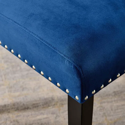 Miniatura 8 de Modway Parcel Performance - Juego de 2 sillas auxiliares de terciopelo para comedor, color azul marino