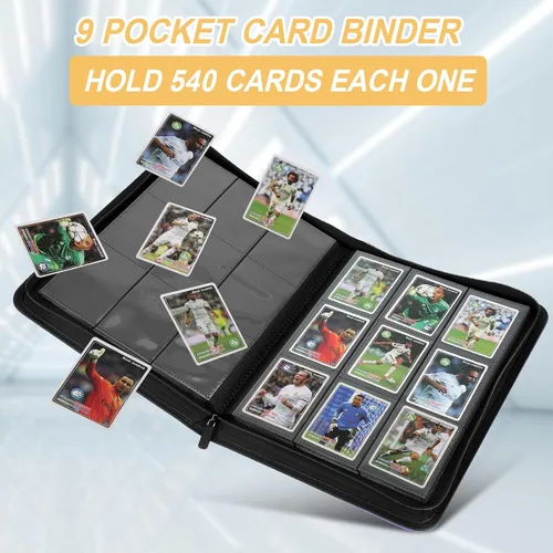 Miniatura 3 de Carpeta para Tarjetas Coleccionables, Carpeta Álbum de Colección de Tarjetas con 540 Bolsillos de Carga Lateral, Carpeta Álbum de 9 Bolsillos