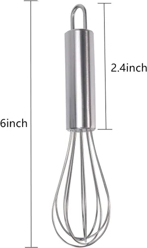 Miniatura 2 de Batidor pequeño de acero inoxidable para queso, café, huevos, muy práctico (6 pulgadas)