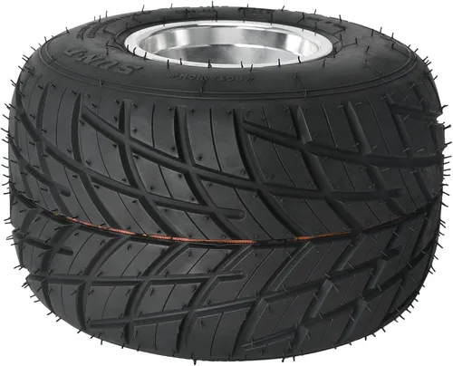 Miniatura 7 de Paquete de 4 neumáticos y llantas Go Kart de 5 pulgadas 10x4.50-5 y 11x7.10-5 neumáticos de 3 pernos Go Kart ruedas delanteras y traseras