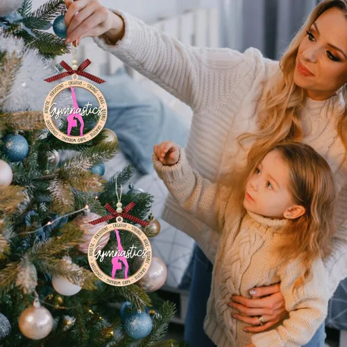 Miniatura 2 de Adorno de gimnasia para niña, adornos de gimnasta para árbol de Navidad, regalos de gimnasia para niñas, entrenadora, regalos de gimnasta para niñas