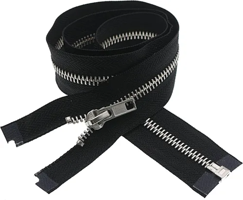 Miniatura 9 de Leekayer #8 Cremalleras de 32 pulgadas para chaquetas, abrigos de costura, manualidades, chaqueta separadora plateada, cremallera de 31.9 in