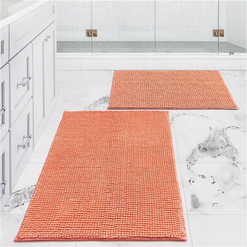 Civkor Alfombra de baño, cómoda alfombra de baño de felpilla antideslizante, con pelusa suave y absorbente, lavable a máquina, alfombra de baño para