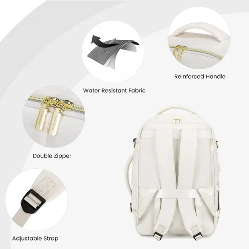 Miniatura 8 de LOVEVOOK Mochila de viaje para mujeres y hombres, mochila de transporte de 45 litros, bolsa de artículos personales con 3 cubos de embalaje, mochila