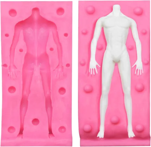 Molde de arcilla de silicona 3D para cuerpo humano, molde de polímero grande para escultura humana, molde de cuerpo completo para manualidades de