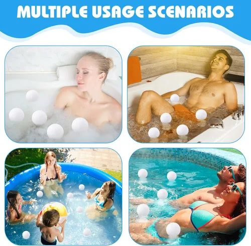 Miniatura 7 de Gerrii Paquete de 2 Bolas Absorbentes de Suciedad para Bañera de Hidromasaje de 3 Pulgadas Esponja Reutilizable para Piscina Absorbente de Aceite