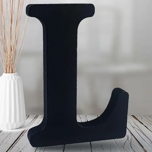 Miniatura 13 de AOCEAN Letras de madera negra de 8 pulgadas Letras de madera sin terminar para decoración de Halloween Letras decorativas de pie Tablero