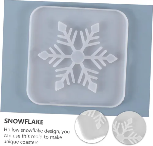 Miniatura 6 de CORHAD 1 posavasos de copo de nieve de silicona hueca para tapete de copa, posavasos de copo de nieve antiadherente, fácil de limpiar