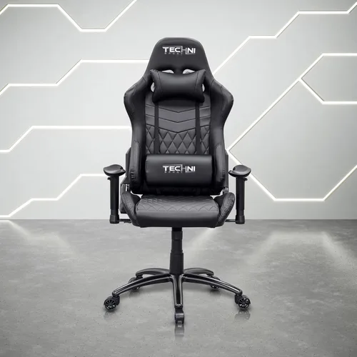 Miniatura 2 de Techni Sport RTA-TS51-BK - Silla para juegos, color negro Adjustable lumbar support, adjustable armrests, carbon fiber look, 300 lb capacity