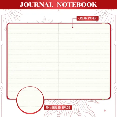 Miniatura 5 de Artfan Cuaderno/diario a rayas – Cuaderno clásico de piel sintética de papel grueso de alta calidad con bolsillo + separadores de páginas, regalos