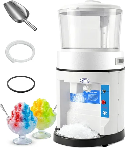 Miniatura 11 de Afeitadora eléctrica de hielo, máquina de hielo afeitado de 250 W, máquina de afeitar de hielo ajustable de grosor de 265 libras/hora de rotación