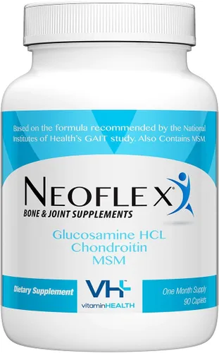 Neoflex Suplemento para la salud ósea y articular, MSM, glucosamina y fórmula de triple fuerza de condroitina, 90 cápsulas