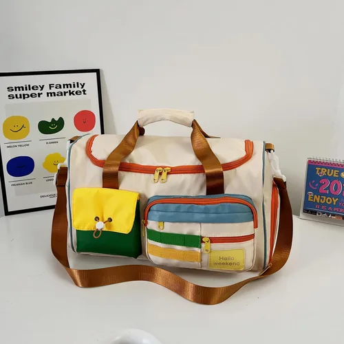 Miniatura 203 de Pequeña bolsa de gimnasio para mujer, bolsa de viaje con compartimento para zapatos