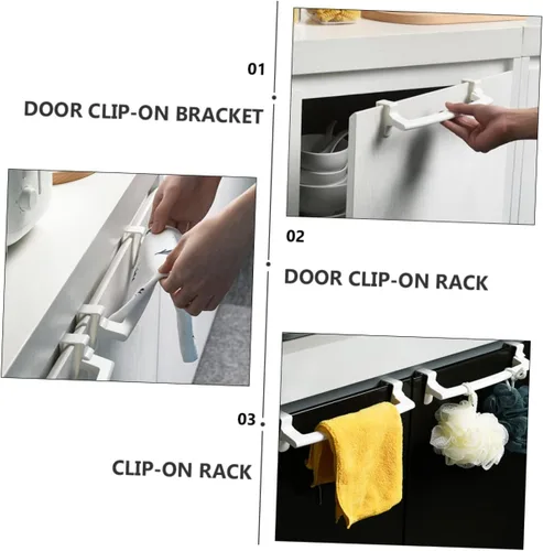 Miniatura 4 de 4 ganchos de puerta para colgar toallas para colgar en la pared, toallero para cocina, paños de cocina, toallero, toallero para baño, toallero