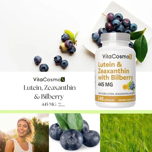 Miniatura 5 de Luteína con zeaxantina, cápsulas veganas, 240 unidades, 40 mg de luteína + 4 mg de zeaxantina por porción, sin OMG, sin gluten