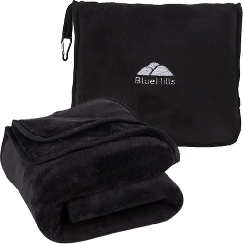 Miniatura 14 de BlueHills - Manta y almohada premium suave y alta para viajes en avión, esenciales para vuelos largos, manta larga para llevar en la bolsa con clip