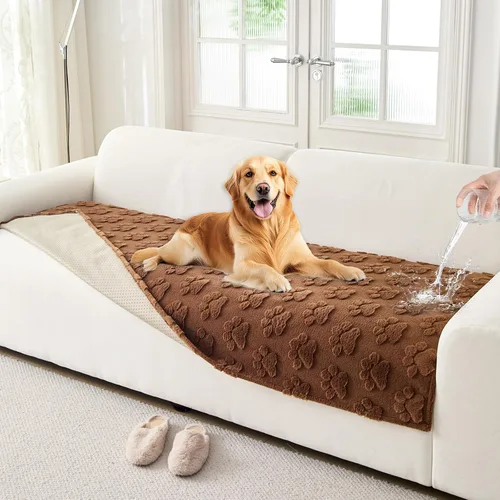 Miniatura 9 de Funda de sofá impermeable para perros, funda antideslizante para sofá seccional, gruesa, suave, lavable, para sofá de 3 cojines, apta para mascotas