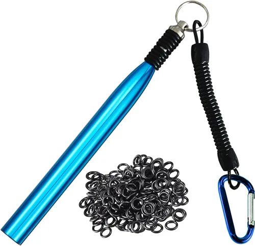 Miniatura 9 de Herramienta de aparejo loco, aparejos de cebo de pesca, herramienta de anillo de aparejo loco con 70 juntas tóricas de gusano, kit de gusano loco