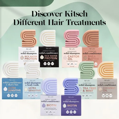 Miniatura 9 de Kitsch Rosemary & Biotin Champú y acondicionador para el crecimiento del cabello – Fortalecimiento, espesante y voluminizador Barra de champú