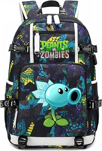 ISaikoy Game Plants vs. Zombies - Mochila de hombro para libros, mochila escolar, mochila para computadora portátil, color azul9