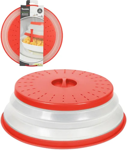 Miniatura 16 de Tovolo Cubierta de salpicaduras para microondas para alimentos, paquete de 3 (rojo manzana caramelo) – Tapa protectora de salpicaduras de silicona