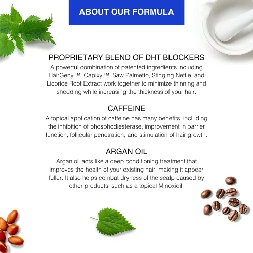 Miniatura 8 de GroMD Folículo activador en aerosol y champú estimulante del crecimiento del cabello y acondicionador – Biotina, aceite de argán, péptidos de cobre