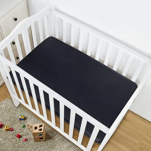 Miniatura 7 de Sábana bajera de satén, para empacar y jugar, suave y sedosa para colchón de cuna pequeña (39 x 27 x 5 pulgadas), para niños y niñas, sábanas