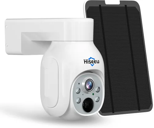 Miniatura 8 de Cámara de seguridad inalámbrica solar Hiseeu, WiFi de 2.4G, visión nocturna Full HD, control de inclinación, detección inteligente de movimiento