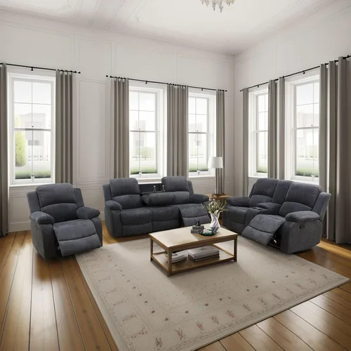 Miniatura 38 de Conjunto de sofá para sala de Estar, sillón reclinable de cuero transpirable, sofá de 3 plazas para cine en casa con portavasos para apartamento