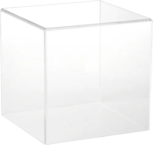 Miniatura 9 de Plymor Vitrina de acrílico transparente con base negra (parte trasera de espejo), 8 x 8 x 8 pulgadas Base negra (espejado)