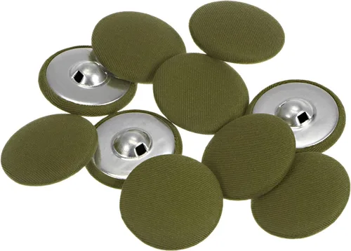 Miniatura 68 de HARFINGTON 10 botones de tela de 24L cubiertos de tela de 0.59 pulgadas, vástago de metal, botones de costura redondos para trajes, blusas de Azul