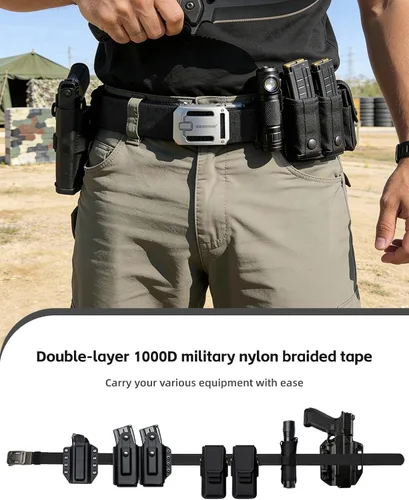 Miniatura 4 de IDOGEAR SPORTS Cinturón de trinquete táctico de 1.5 pulgadas EDC y CCW cinturón de pistola para hombres reforzar cinturón de nailon 1000D